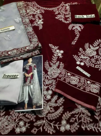 New Velvet 3 pcs winter collection Available for sale in Karachi