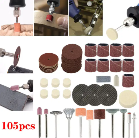 New 105 PCS Mini Drill Machine Accessories Rotary Tool Kit Available for sale
