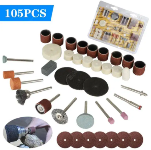 New 105 PCS Mini Drill Machine Accessories Rotary Tool Kit Available for sale
