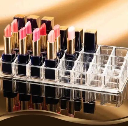 24 Grid Plastic Lipstick Transparent Jewelry Storage Box Makeup