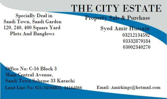 20, 240, 400 Sq Yd Plots Sell in Saadi Town And Saadi Garden Scheme33 Scheme 33,