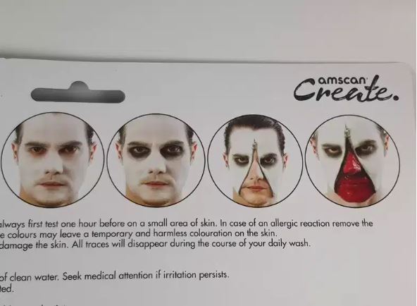 Zip Face Zombie Makeup Kit - 9 Pcs - Halloween Party, Horror, Masks