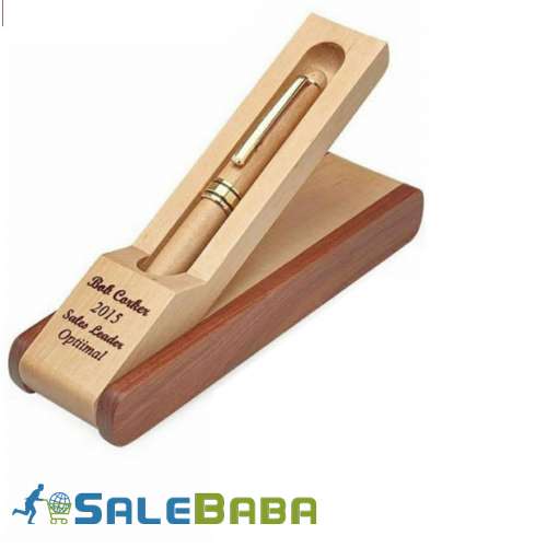 Engraved your name on wooden ballpoint  pen with wooden holder