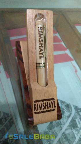 Engraved your name on wooden ballpoint  pen with wooden holder