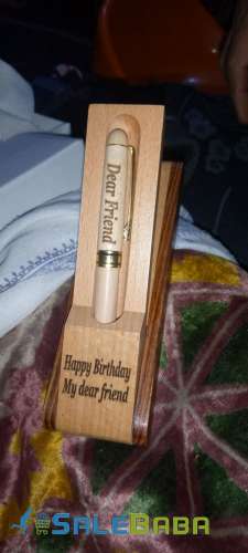 Engraved your name on wooden ballpoint  pen with wooden holder