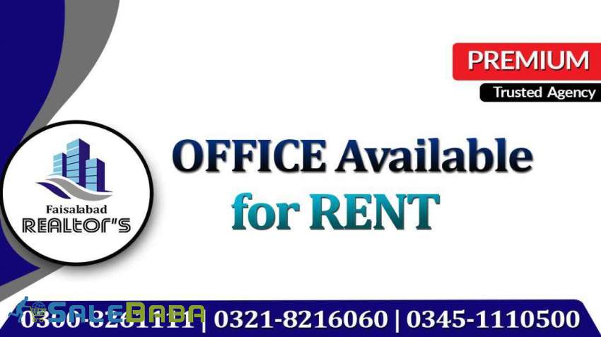 Ideal Offices for Rent with all Facilities at Prime Location of FSD Faisalabad,