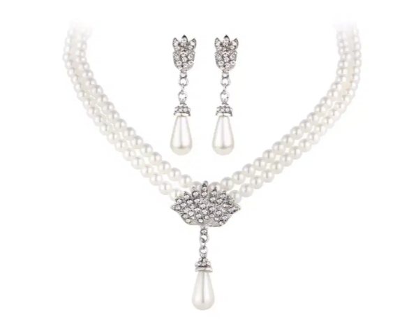 European and American Jewelry Bride Pearl crystal