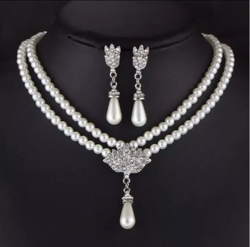 European and American Jewelry Bride Pearl crystal