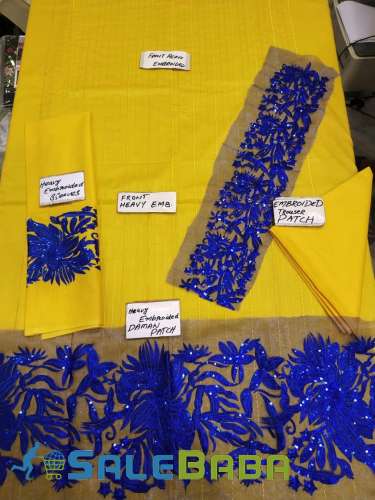 2 piece lown embroided suit