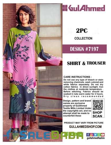 2 piece lown embroided suit