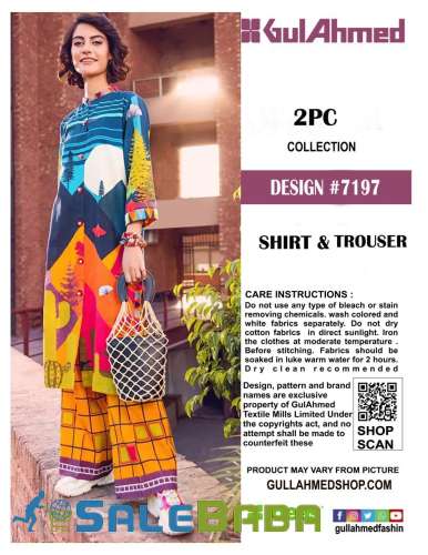 2 piece lown embroided suit