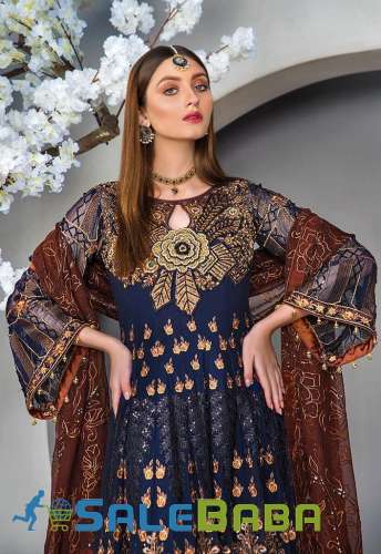 2 piece lown embroided suit