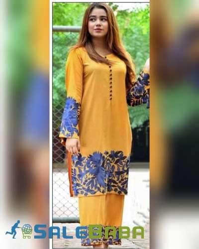 2 piece lown embroided suit