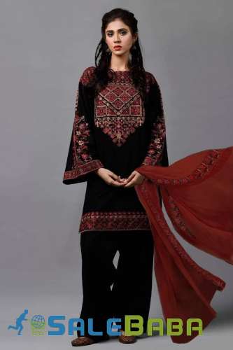 2 piece lown embroided suit