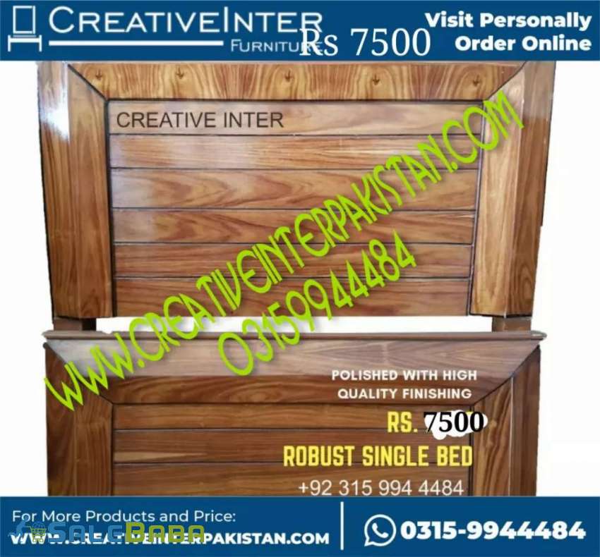 Single double bed set bestmaker dining table center sofa iron stand Faizabad,