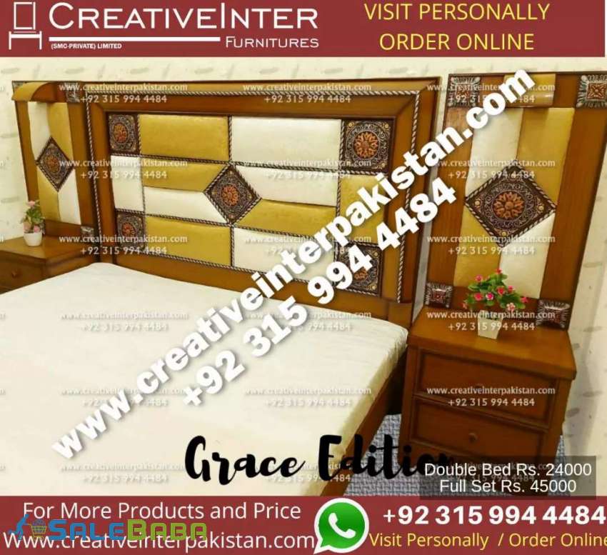 Single double bed set bestmaker dining table center sofa iron stand Faizabad,