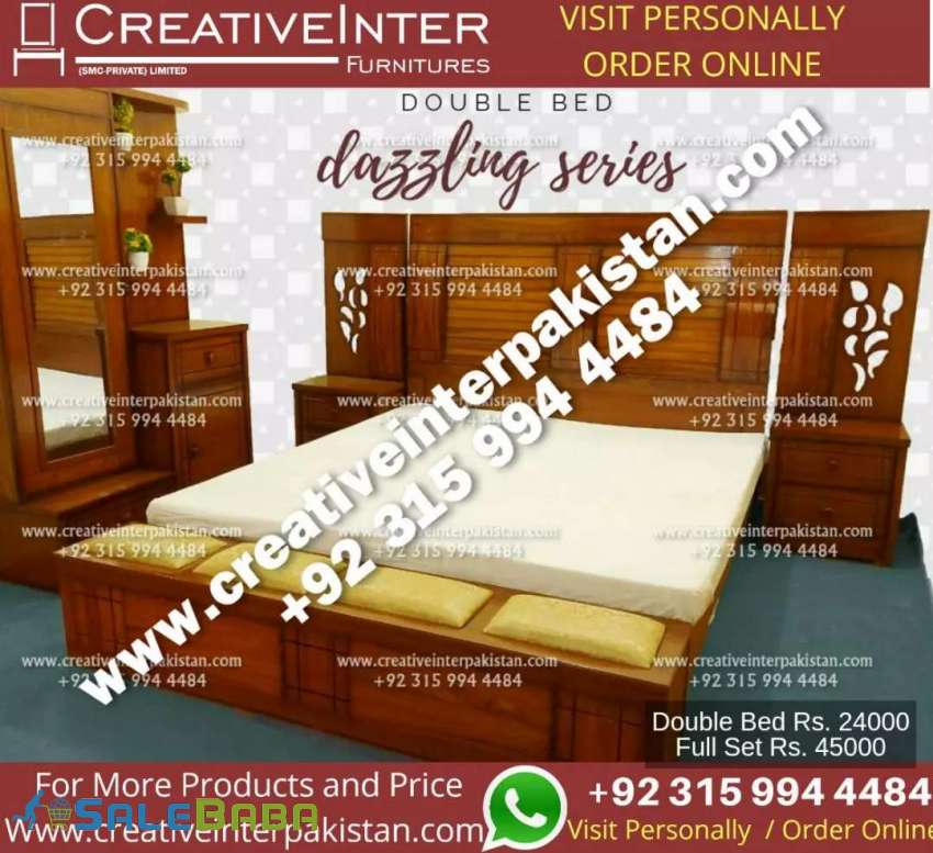 Single double bed set bestmaker dining table center sofa iron stand Faizabad,
