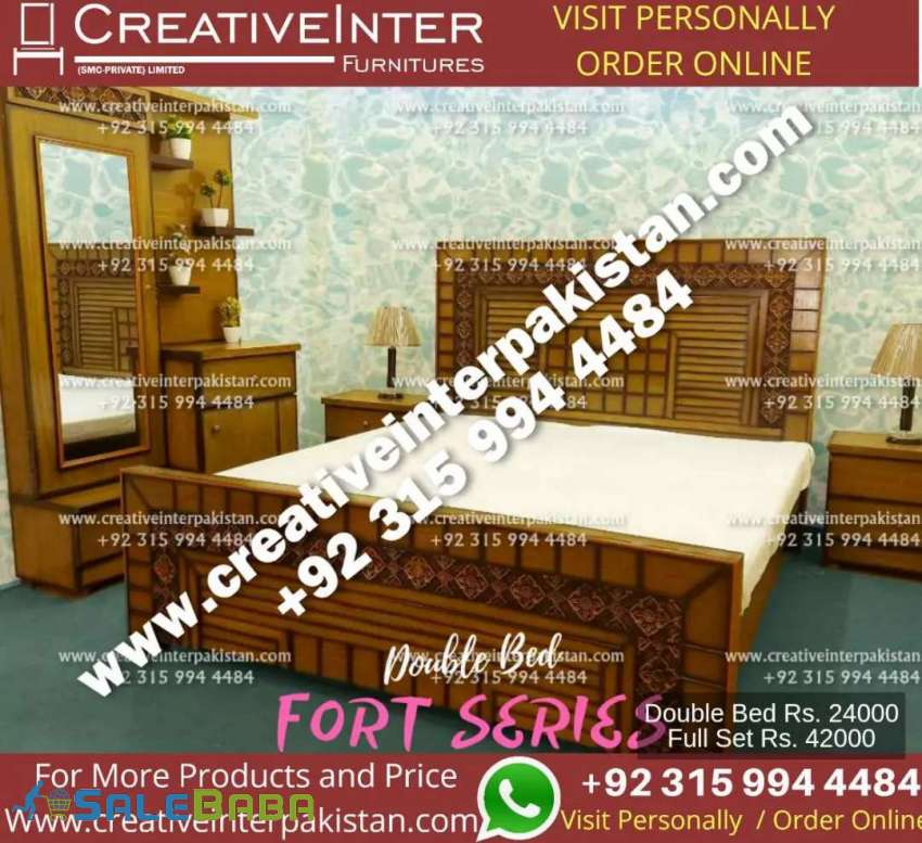 Single double bed set bestmaker dining table center sofa iron stand Faizabad,