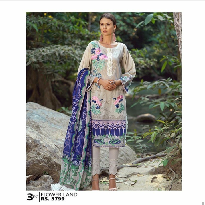 Ladies embroidered dress by ITTEHAD