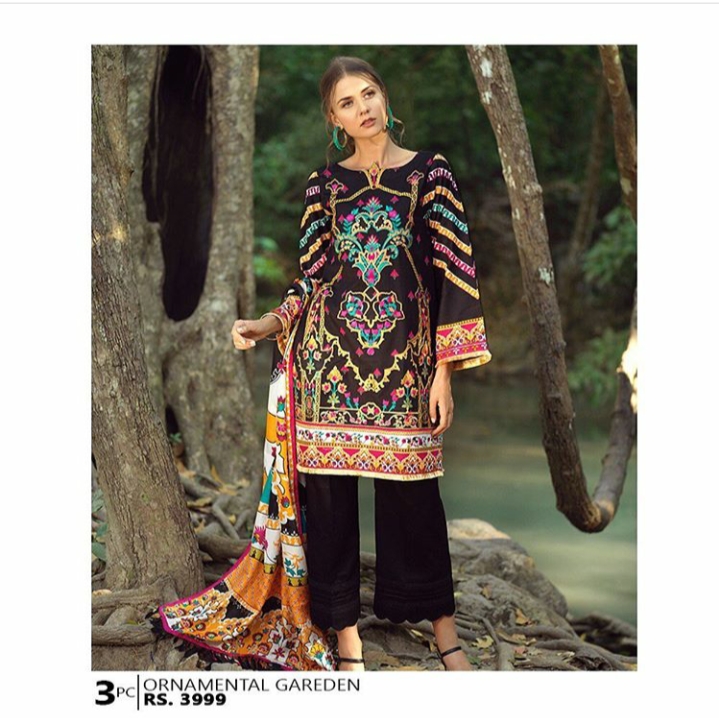 Ladies embroidered dress by ITTEHAD