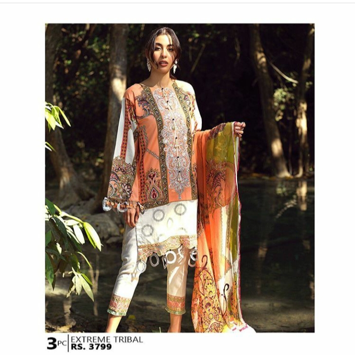 Ladies embroidered dress by ITTEHAD
