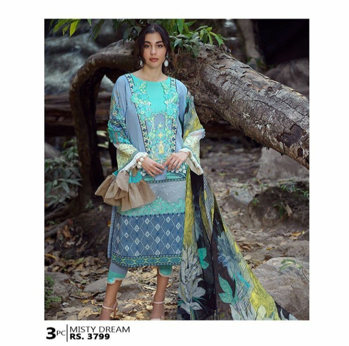 Ladies embroidered dress by ITTEHAD