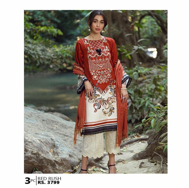 Ladies embroidered dress by ITTEHAD