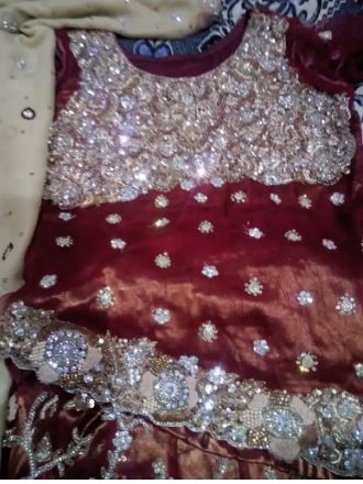 Wedding bridal dress in red color