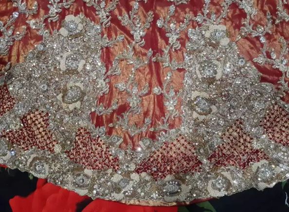 Wedding bridal dress in red color