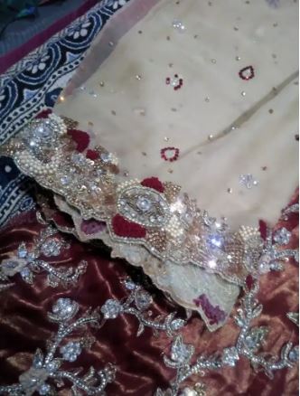 Wedding bridal dress in red color