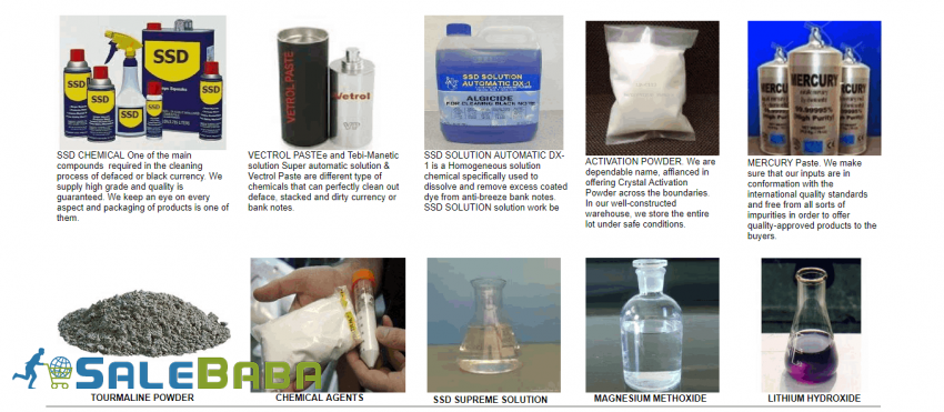 SSD Chemical Solution for Cleaning Black Money Activation Powder SSD Chemical