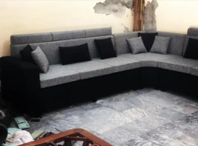 L shape sofa set elegant and simple design available for sale