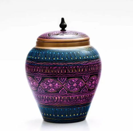 Wooden Candy Jar Lacquer Art available for sale