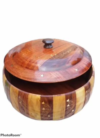 Wooden HotPot Brass Working available for sale in Sahiwal