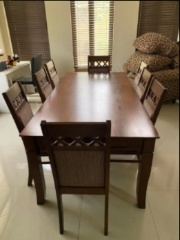 Beautiful Full Size Wooden Table with 8 Chairs Available for Sale