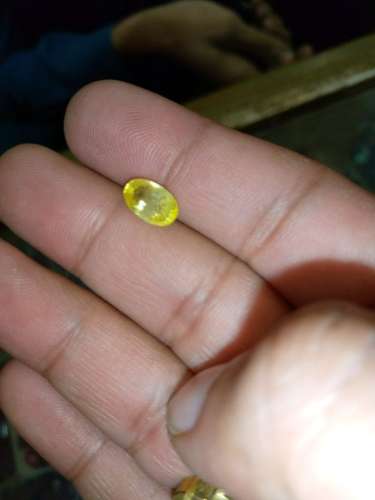 Yellow Sapphire Silver Ring - Yellow Sapphire Gemstone Whatsapp for order