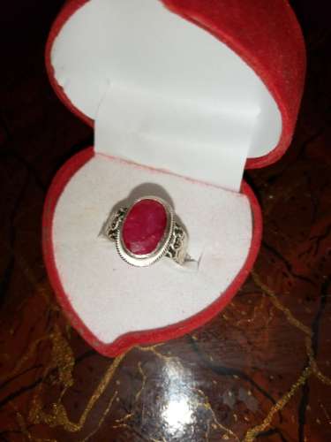 Red Ruby Silver Ring - Garnet Silver Ring and Gemstone -  (whatsapp for order)