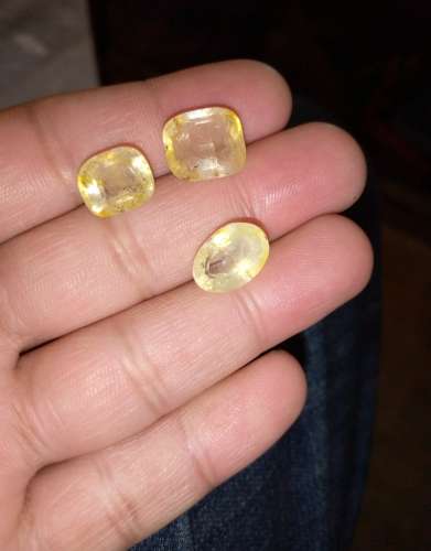 Yellow Sapphire Silver Ring - Yellow Sapphire Gemstone Whatsapp for order