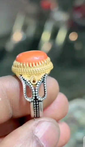 Coral - Marjan - Monga Silver Rings available   Whatsapp for Prices