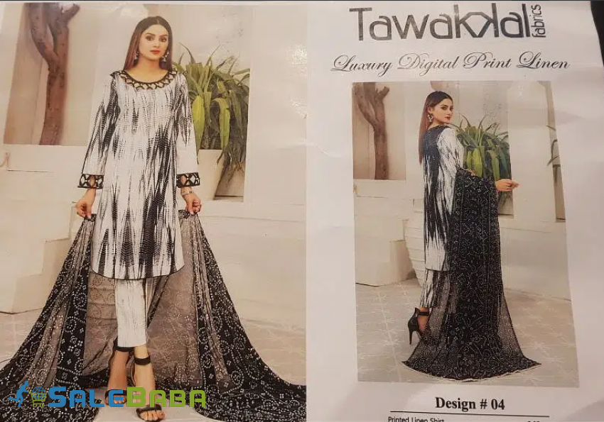 Linen 3Piece Suit Tie and Dyein Different colors  on Sale in Lahore