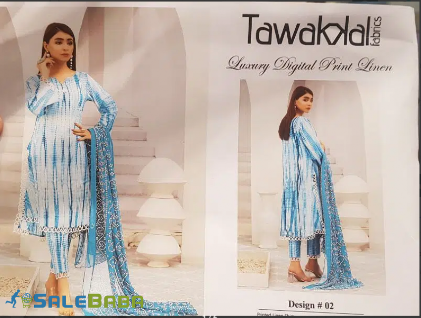 Linen 3Piece Suit Tie and Dyein Different colors  on Sale in Lahore