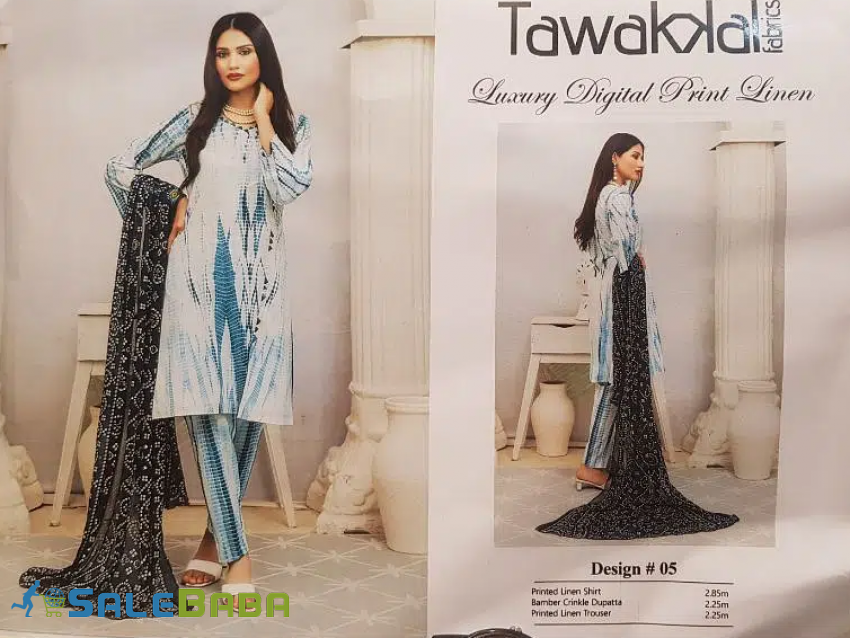 Linen 3Piece Suit Tie and Dyein Different colors  on Sale in Lahore