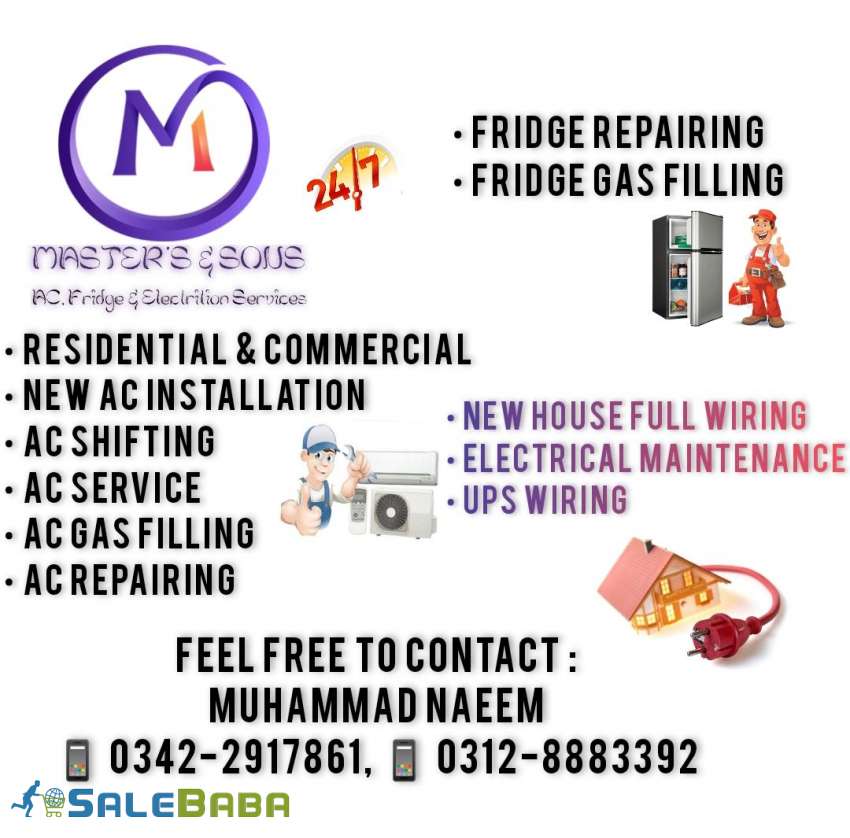 AC, Fridge, Electrical and ups wiring services