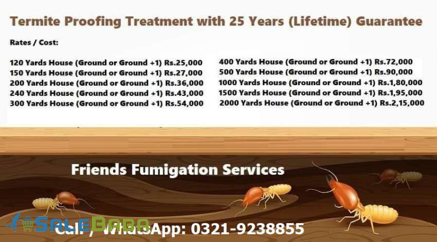 Bungalows Termite Proofing Treatment with 25 Years Guarantee